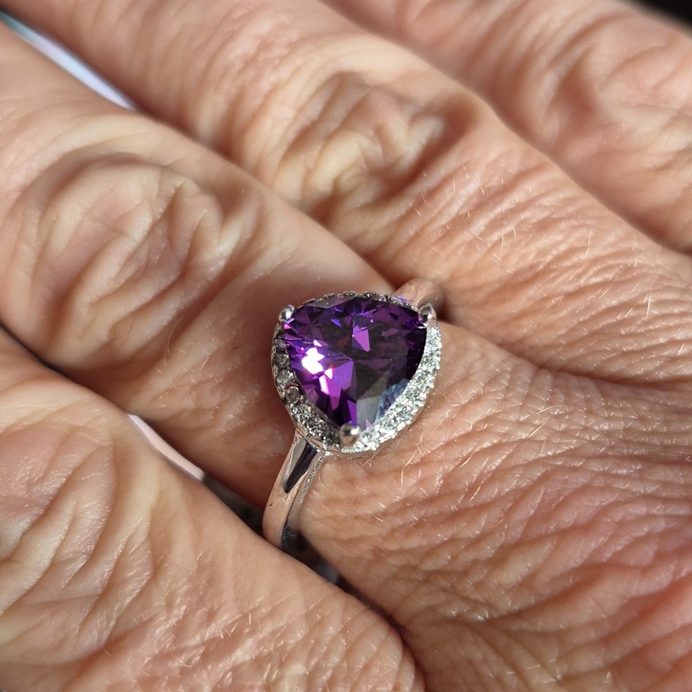 STERLING SWAROVSKI AMETHYST